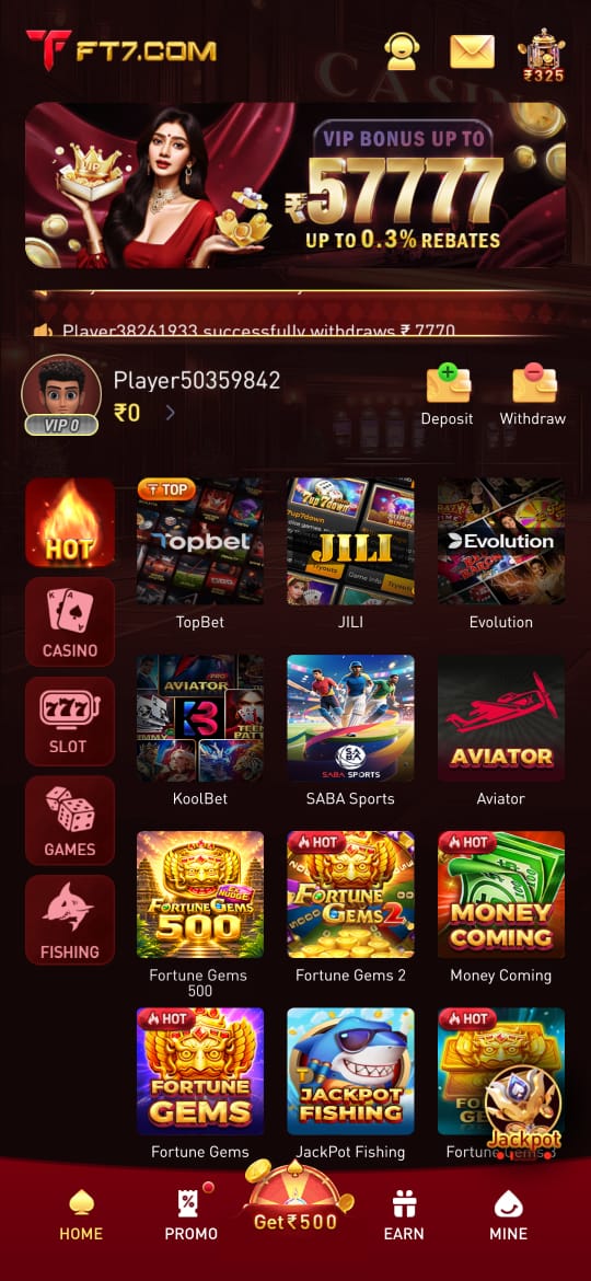 FT7 Game online gaming platform homepage